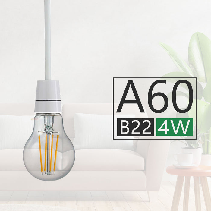 A60 B22 4W Dimmable Light Bulb Vintage Filament Classic LED~3079
