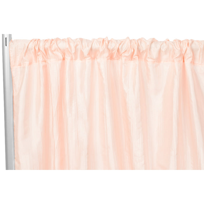 Accordion Crinkle Taffeta 10ft H x 54" W Drape/Backdrop Panel - Blush/Rose Gold - CV Linens