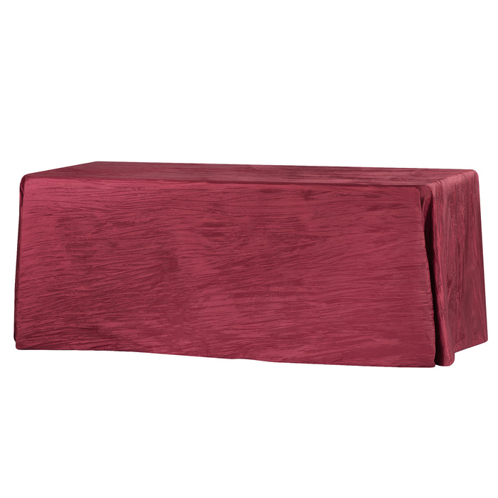 Accordion Crinkle Taffeta 90"x156" Rectangular Tablecloth - Burgundy - CV Linens
