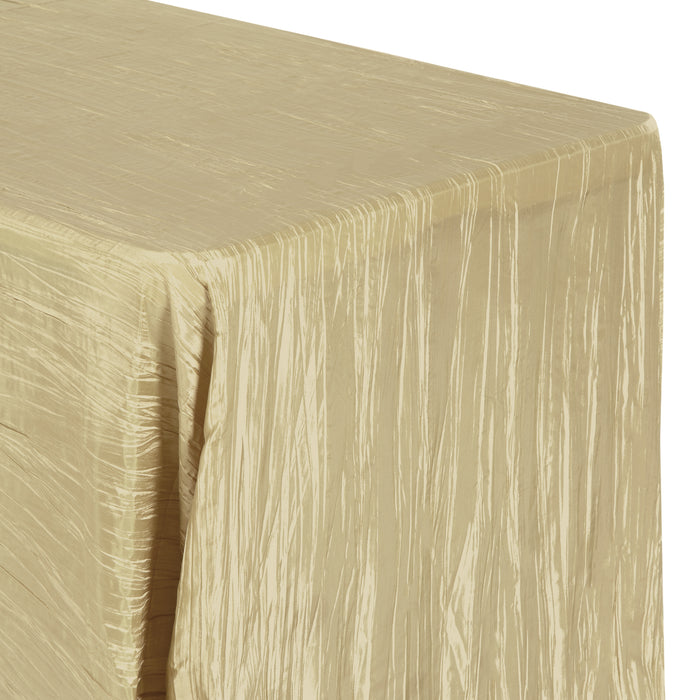 Accordion Crinkle Taffeta 90"x156" Rectangular Tablecloth - Champagne - CV Linens