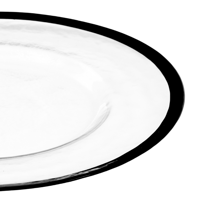 Alpine Glass Charger Plate - Black trim