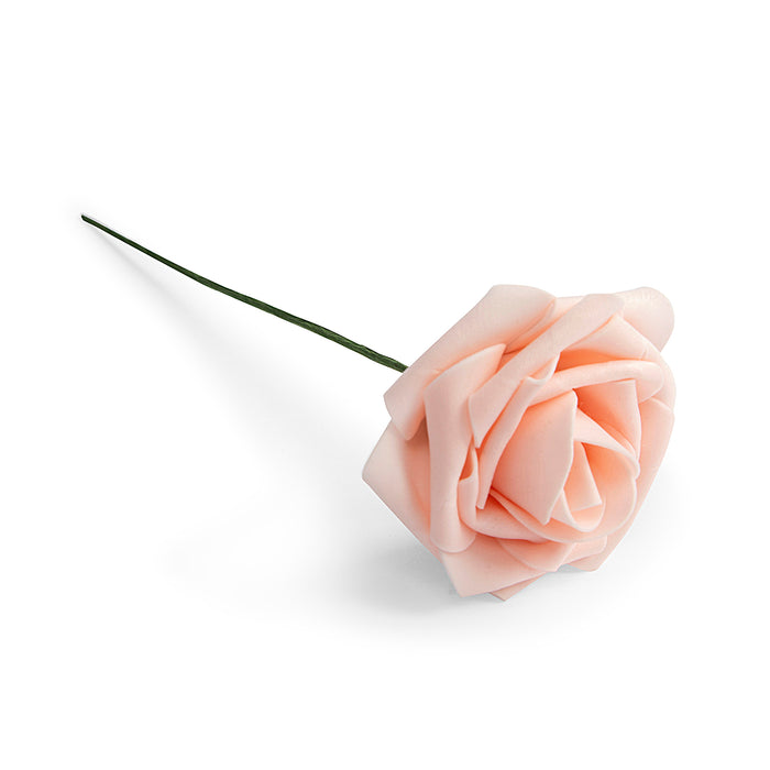 Artificial DIY Foam Rose Stems (50 pcs) - Blush/Rose Gold - CV Linens
