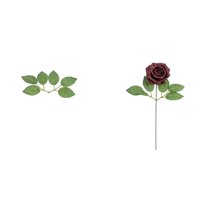 Artificial DIY Foam Rose Stems (50 pcs) - Burgundy