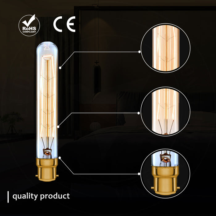 B22 60W T130 Dimmable Filament Vintage Light Bulb~3235