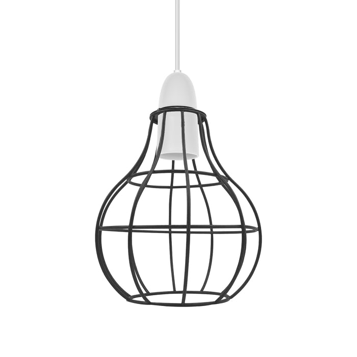 durable black painted metal finish on retro wire cage lamp Shade