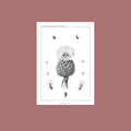 Black & White Cactus Flower Oversized Postcard