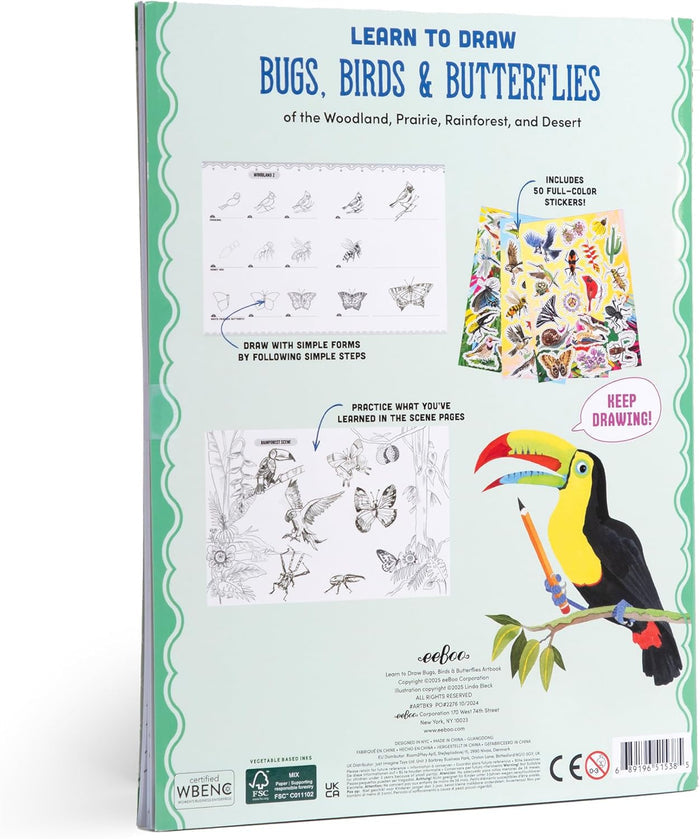 Bugs Birds Butterflies Coloring Learn to Draw
