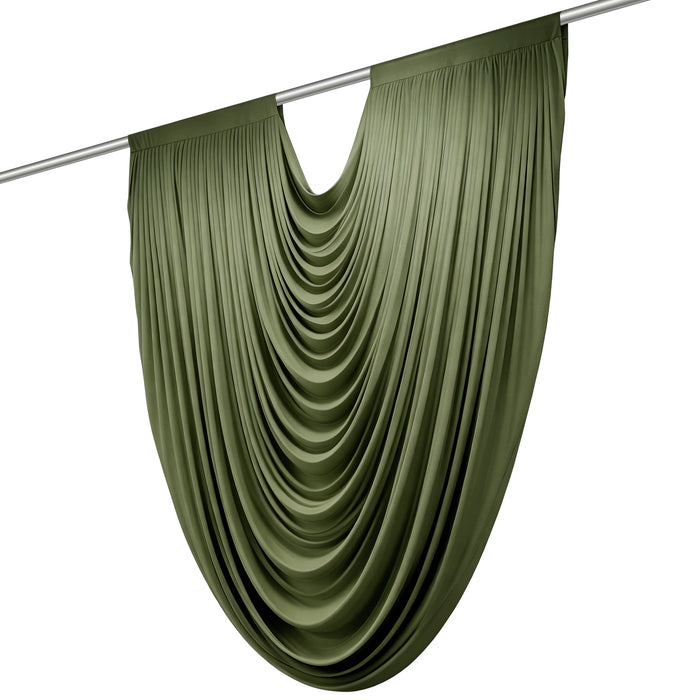 Cascade Swag Drape Panel 5ft x 4ft - Willow Green Angled View
