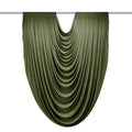 Cascade Swag Drape Panel 9ft x 6.5ft - Willow Green White Background