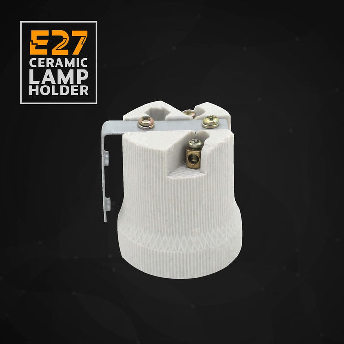 Ceramic Porcelain E27 Lamp Holder White Screw In Light Bulb Socket ~2962