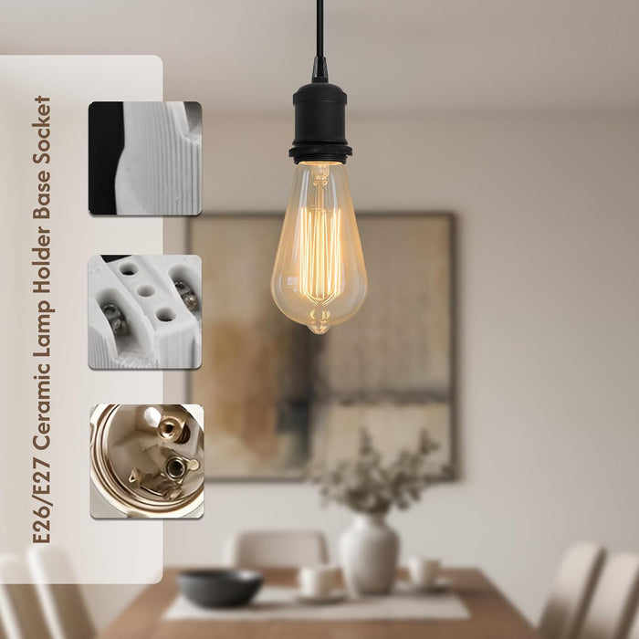 Ceramic Porcelain E27 Lamp Holder White Screw In Light Bulb Socket ~2962