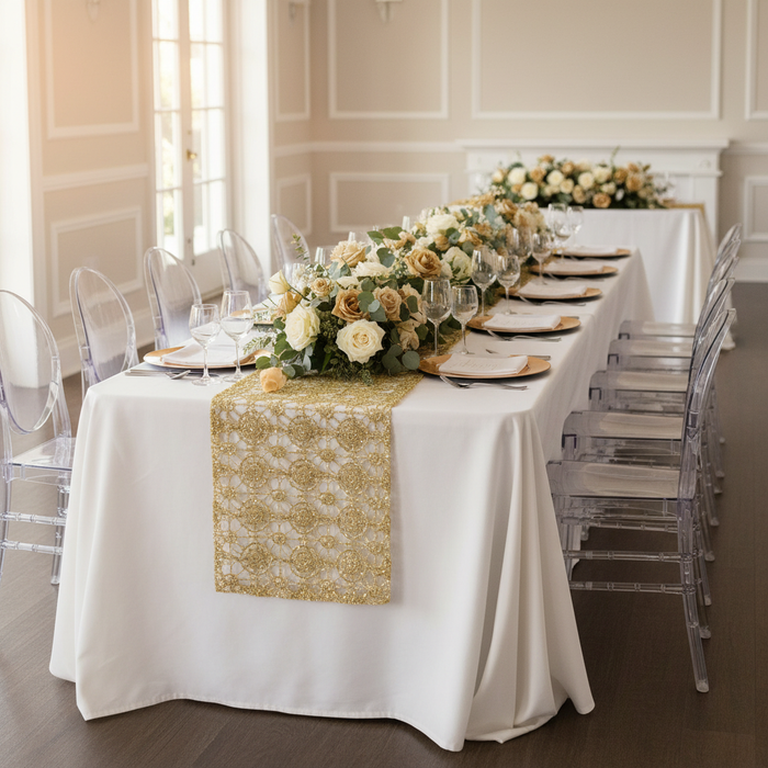 Chemical Lace Table Runner - Gold