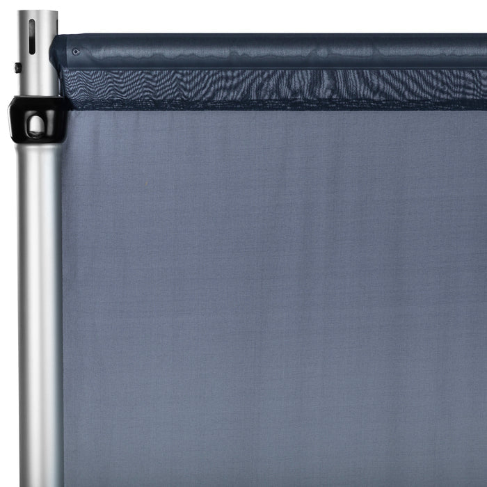Chiffon Curtain Drape 14ft H x 58" W Panel - Navy Blue - CV Linens