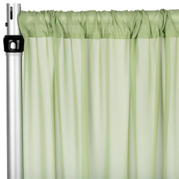 Chiffon Curtain Drape 14ft H x 58" W Panel - Sage Green - CV Linens