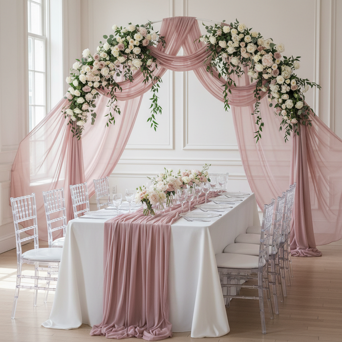 Chiffon Fabric Bolt 58" x 10 yards - Dusty Rose/Mauve.