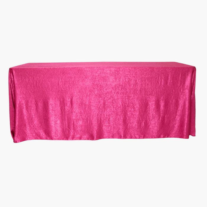 Crinkle Shimmer 90"x156" Rectangular Tablecloth - Fuchsia
