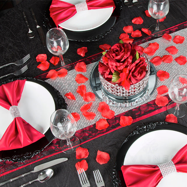 Crushed Taffeta 90"x132" Rectangular Tablecloth - Black - CV Linens