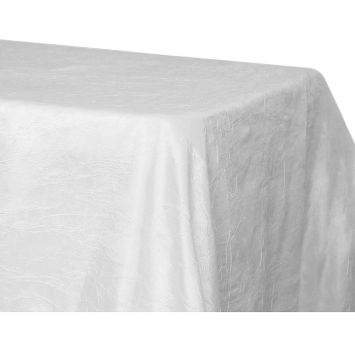 Crushed Taffeta 90"x156" Rectangular Tablecloth - White - CV Linens