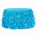Curly Willow 17ft Table Skirt - Aqua Blue - CV Linens