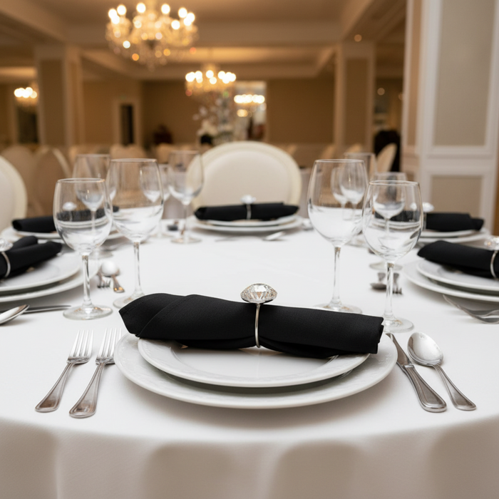 Indoor Banquet Black Napkin