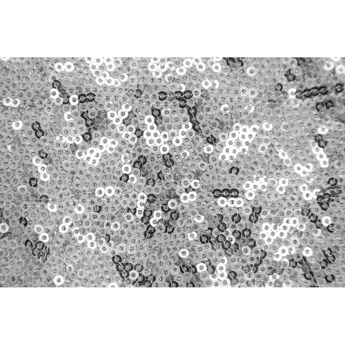 Diamond Glitz Sequin Rectangular Tablecloth 90"x156" - Silver - CV Linens