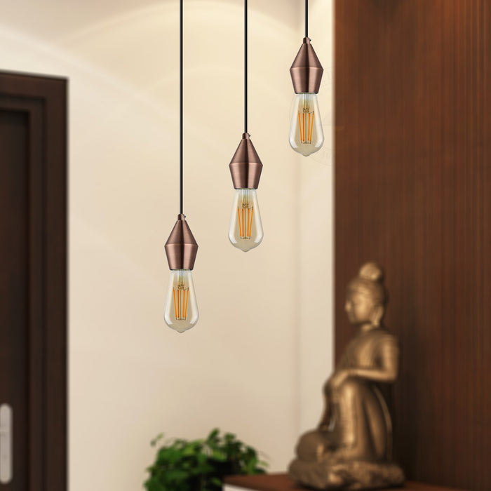 E27 Copper Vintage Industrial Pendant Lamp Holder Edison ~2938