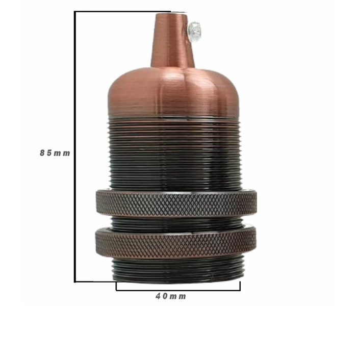 E27 Copper Vintage Metal Lamp Holder Smooth Ring Design~2737