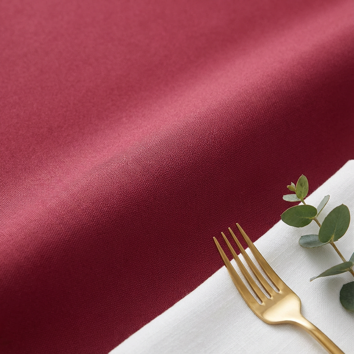 Economy Polyester Tablecloth 108" Round - Apple Red - CV Linens