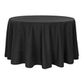 Economy Polyester Tablecloth 108" Round - Black - CV Linens
