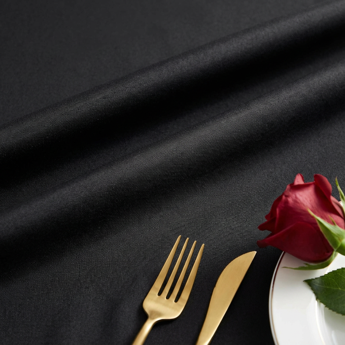 Economy Polyester Tablecloth 108" Round - Black - CV Linens