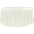 Economy Polyester Tablecloth 120" Round - Ivory - CV Linens
