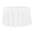 Economy Polyester Tablecloth 120" Round - White - CV Linens