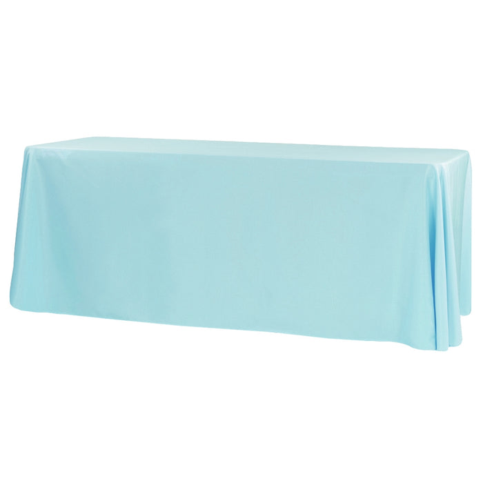 Economy Polyester Tablecloth 90"x132" Oblong Rectangular - Baby Blue - CV Linens