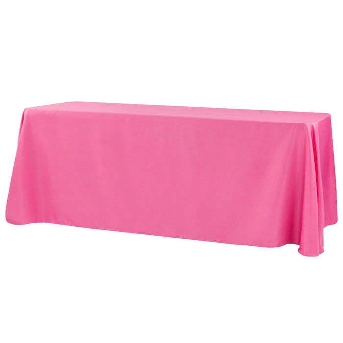 Economy Polyester Tablecloth 90"x132" Oblong Rectangular - Fuchsia - CV Linens