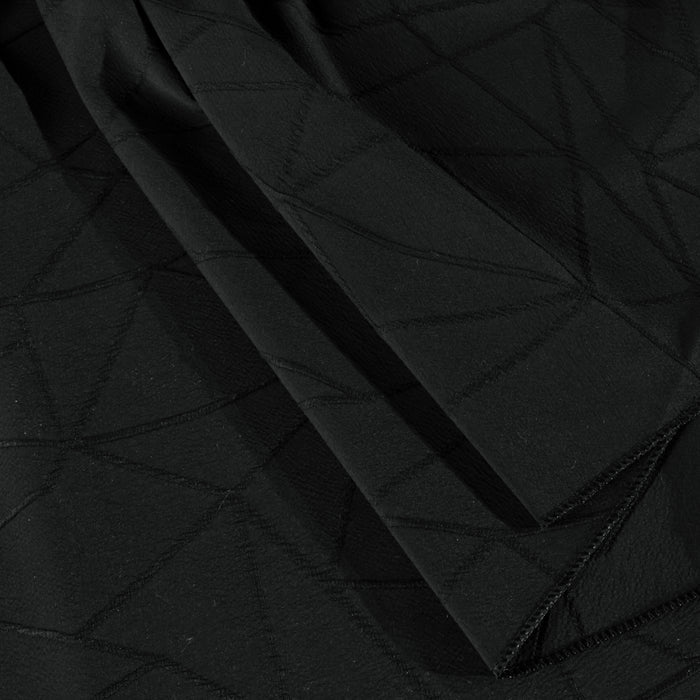 Embossed Geometric Jacquard Black fabric