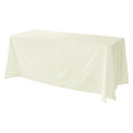 Embossed Geometric Jacquard 90"x132" Rectangle Tablceloth Ivory angled view
