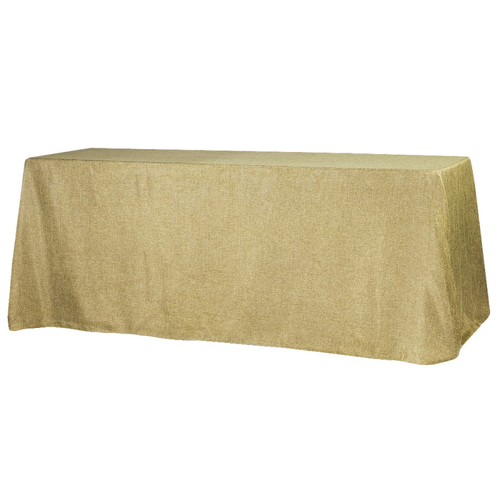 Faux Burlap Tablecloth 90"x156" Rectangular  - Natural Tan - CV Linens