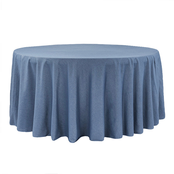 Faux Denim Tablecloth 120" Round - Dark Blue - CV Linens