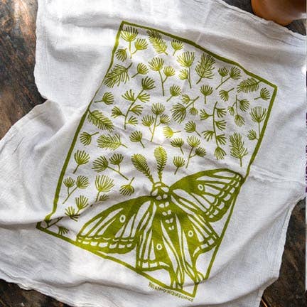 Flour Sack Dish Towel - Moth