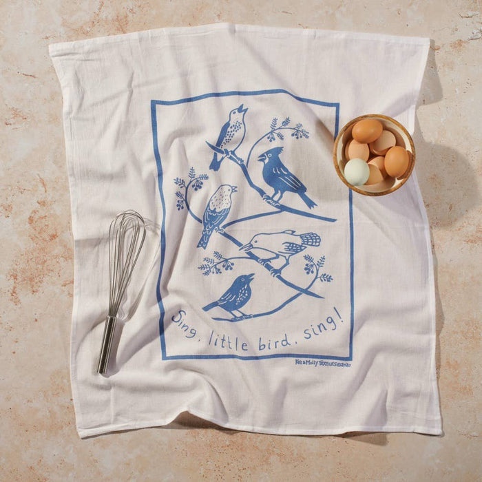 Flour Sack Dish Towel - Songbirds
