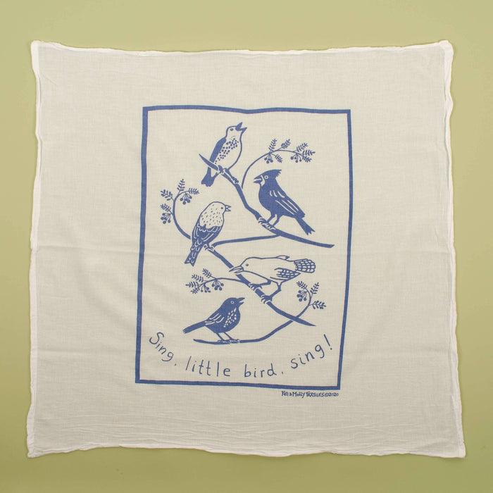 Flour Sack Dish Towel - Songbirds