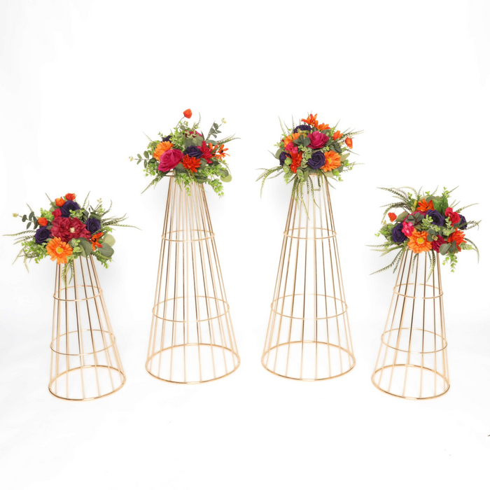 Flower Centerpiece Pedestal Stands (4 pcs/set) - Gold