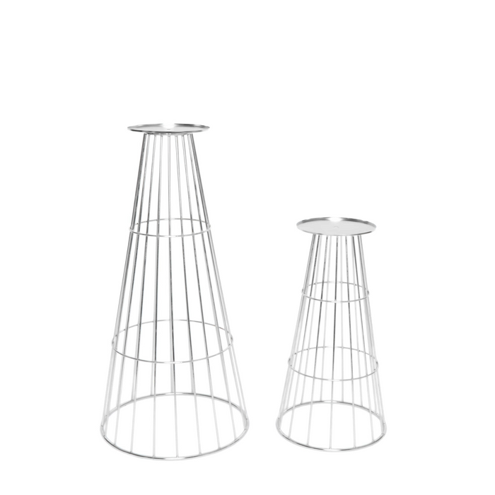 Flower Centerpiece Pedestal Stands (4 pcs/set) - Silver