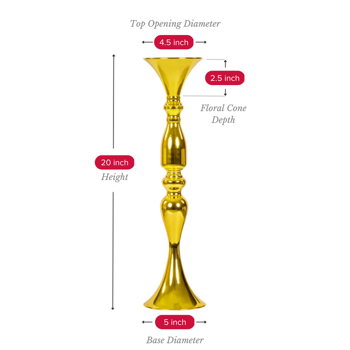 Flower Vase Riser Holder Centerpiece Stand 20"H - Gold