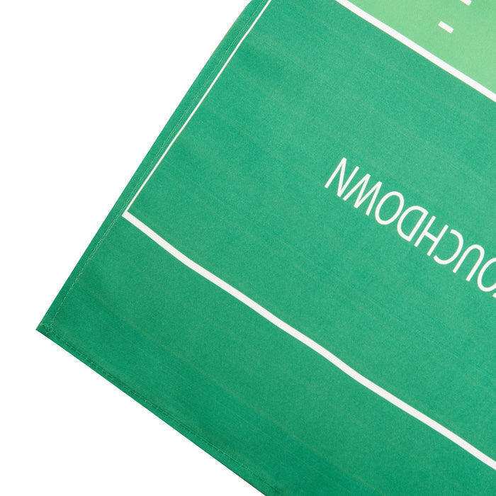 Football field sport table runner edge finish close up