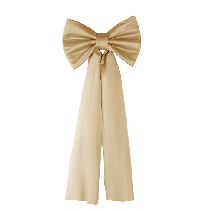 Giant Fabric Bow for Backdrop Champagne full view
