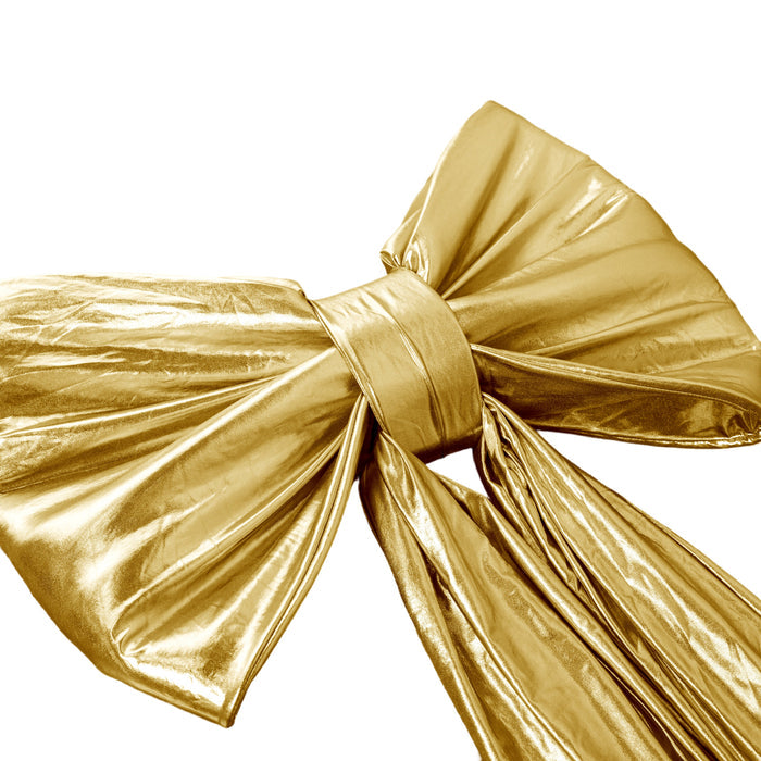 Giant Fabric Bow for Backdrop - Metallic Gold close up