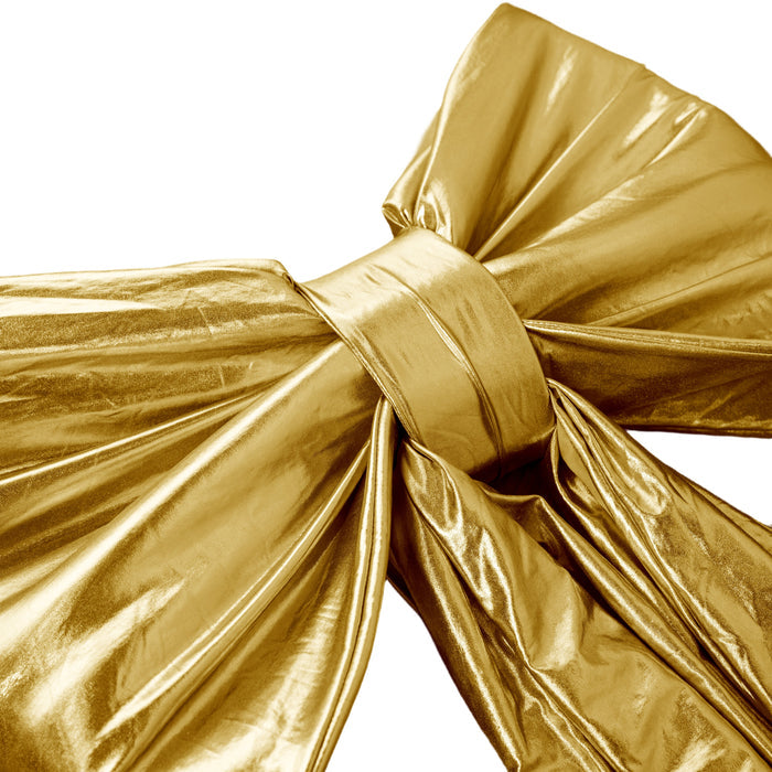 Giant Fabric Bow for Backdrop - Metallic Gold center close up
