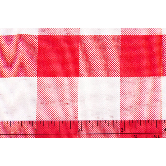 Gingham Checkered Rectangular Polyester Tablecloth 60"x102" - Red & White - CV Linens