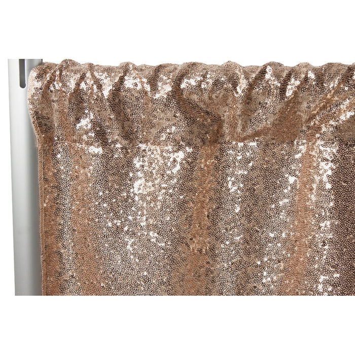 Glitz Sequin 12ft H x 52" W Drape/Backdrop panel - Champagne - CV Linens